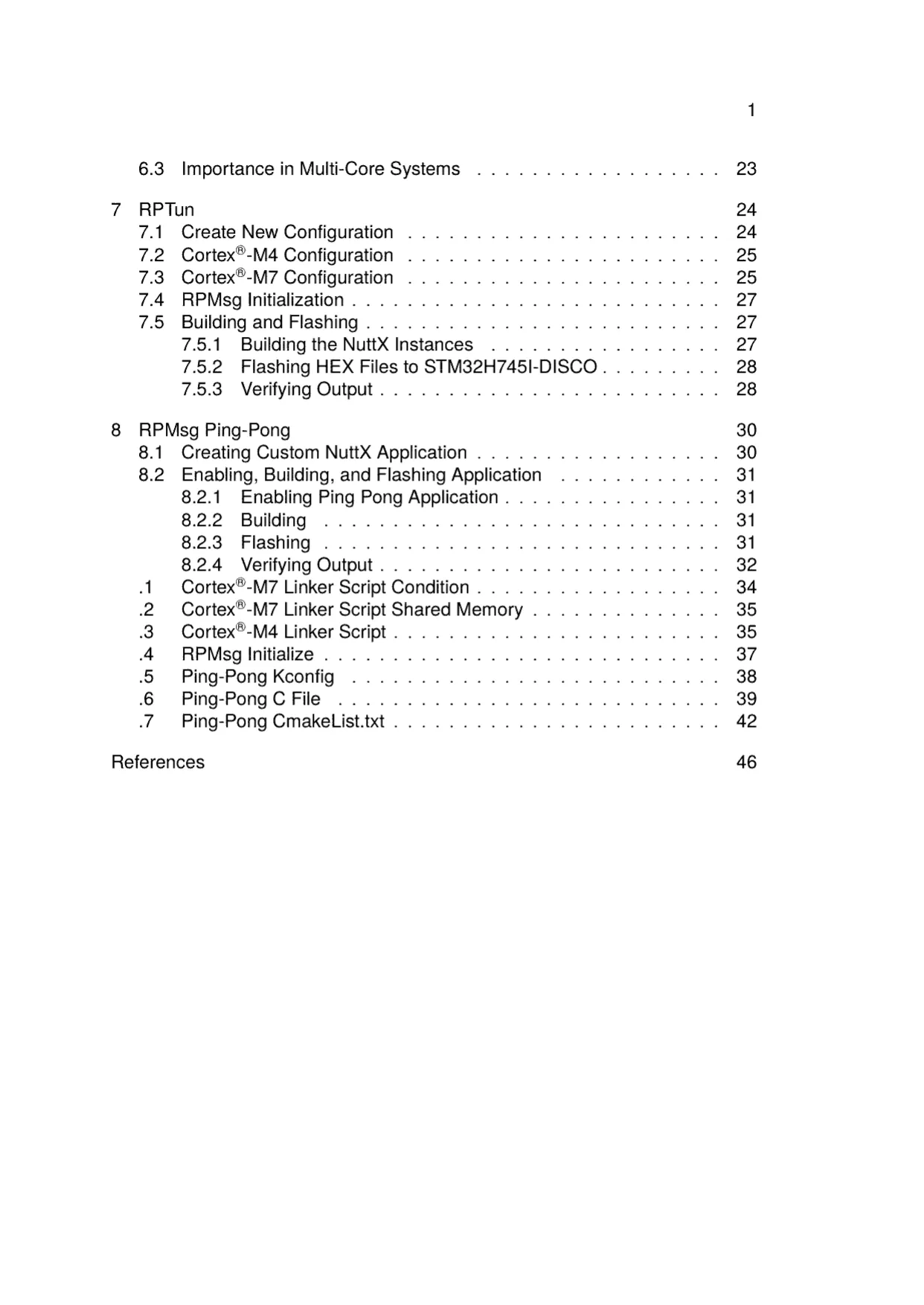 NuttX on the dual-core STM32H745I-DISCO, page 2 of 48