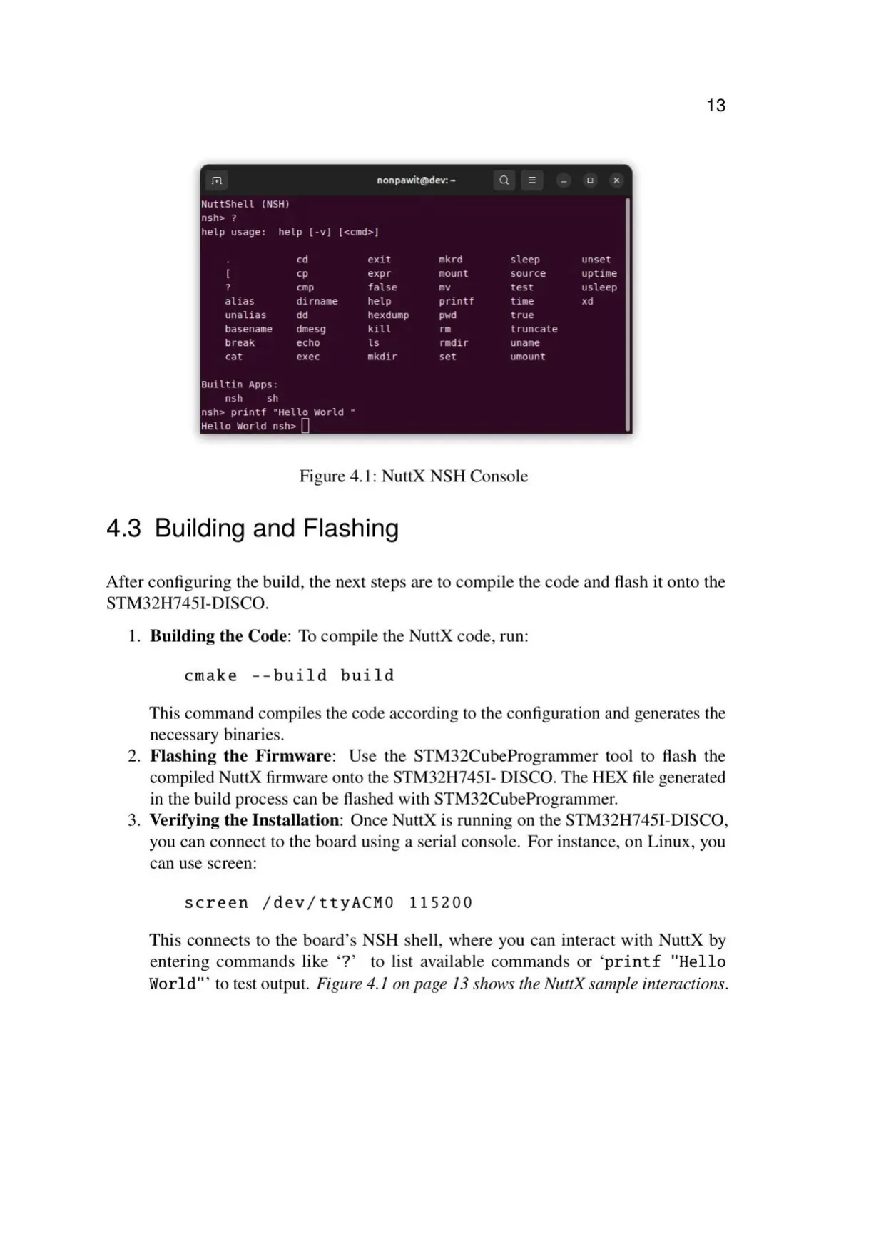 NuttX on the dual-core STM32H745I-DISCO, page 14 of 48